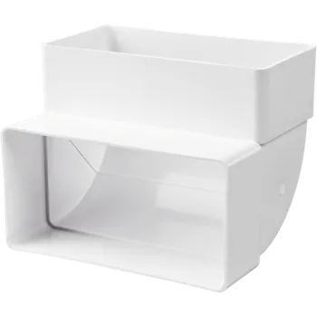 Příslušenství pro digestoř Kluge KVS180104 Svislé koleno, kanál plochý 220x90 mm, 90°, bílé