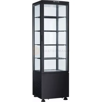 Chladící cukrářská vitrína, LED, černá, 235 l, 515x485x1690 mm | RESTO QUALITY, RTC235 Black
