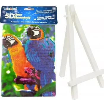 Diamantové malování Norimpex Diamantové malování Dva papoušci 15x20cm se stojánkem