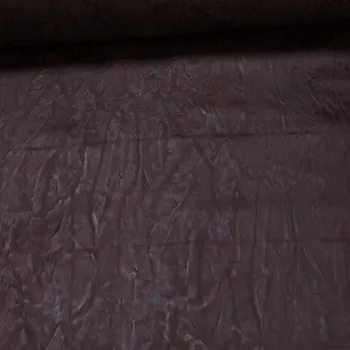 Potahová látka, čalounická koženka s filcem NATURHAVEN 08, extra odolná imitace kůže, tmavě hnědá, pokrčený efekt, š.140cm, 560g/m2 (látka v metráži)