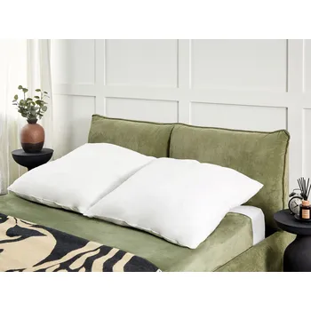 Polštář Polštář na spaní bílý lyocell bavlněný japara obdélníkový 80 x 80 cm polyesterová výplň vysoký profil ložnice Beliani