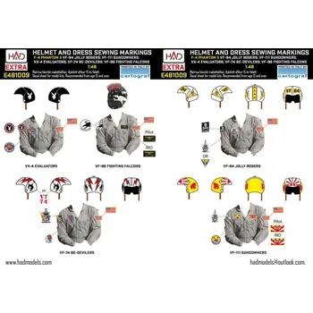 Plastikový model 1/48 F-4 Phantom II Helmet & dress sewing markings