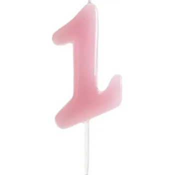 Dortová svíčka Dekora Dortová svíčka č.1 Sv.růžová