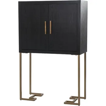 Organizace kuchyně Stylový vysoký příborník Michel 160cm černá/zlatá