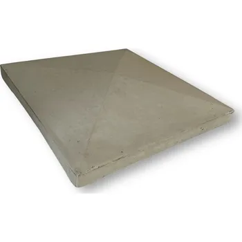 Příslušenství pro plot Betonová stříška na sloupek (48 × 48 cm) Barva: Světle hnědá, Vzor: Hladká