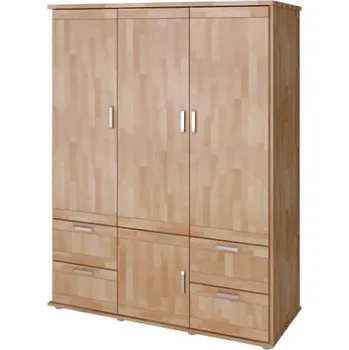 Šatní skříň Skříň ALFA 3D - Grand se zásuvkami, masiv buk cink, český výrobek