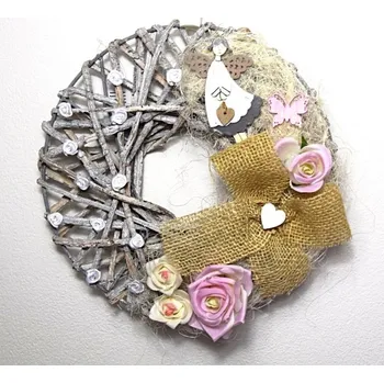 Věnec VĚNEC S PŘÍRODNÍ STUHOU A ANDÍLKEM