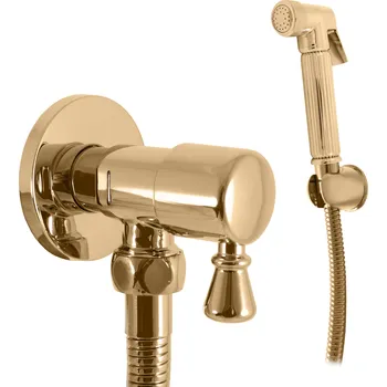 Nastěnný ventil s bidetovou sprškou a držákem , Zlatá - lesklá SK6605-1Z, RAV Slezák
