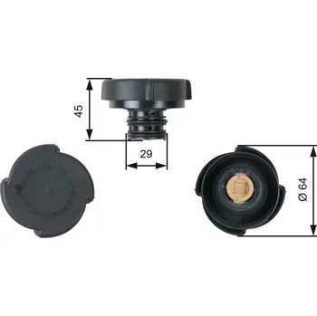 Palivová nádrž Uzavírací víčko, nádoba chladiva GATES RC204