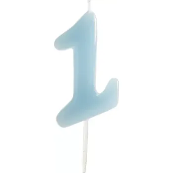 Dortová svíčka Dekora Dortová svíčka č.1 Sv.modrá