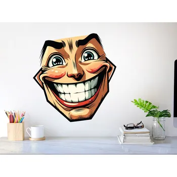 Samolepící dekorace Veselý obličej samolepka na zeď arch 19 x 20 cm