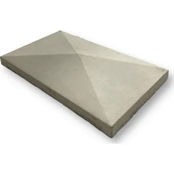 Příslušenství pro plot Betonová stříška na sloupek (47 × 27 cm) Barva: Žlutá okr, Vzor: Drsná