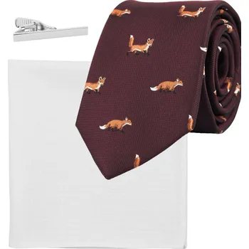 Kravata Bubibubi Vínová kravatová sada s liškami