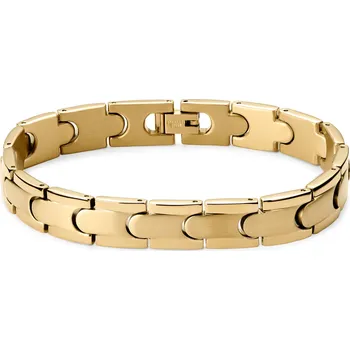 Náramek Náramek s překlápěcím zapínáním z nerezové oceli zlaté barvy - Lucleon