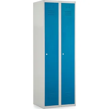 Šatní skříň Kovová šatní skříňka, 60 x 50 x 180 cm, cylindrický zámek, modrá - ral 5012