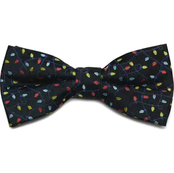 Motýlek Černý vánoční motýlek se vzorem vánočních světýlek - Trendhim