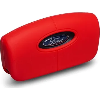 Ochranné silikonové pouzdro na klíč pro zahnutý klíč Ford, barva červená