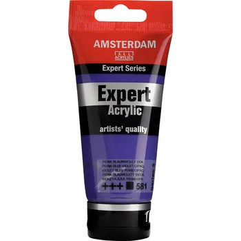 Vodová barva Akrylová barva Amsterdam Expert - 581 Permanent Blue Violet Opaque Objem: 75 ml