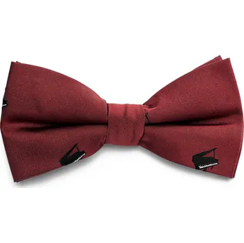 Motýlek Vínově červený předvázaný motýlek s piany - Trendhim