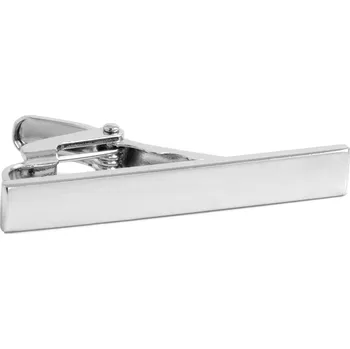 Spona na kravatu Leštěná 4cm kravatová spona stříbrné barvy na klip - Trendhim