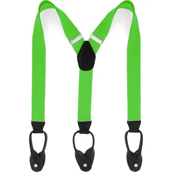 Kšandy Široké limetkově zelené šle na knoflíky - Trendhim