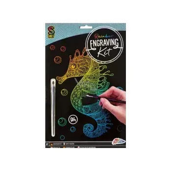 vyškrabávací obrázek S ART Vyškrabávací sada A4 Rainbow Mořský koník