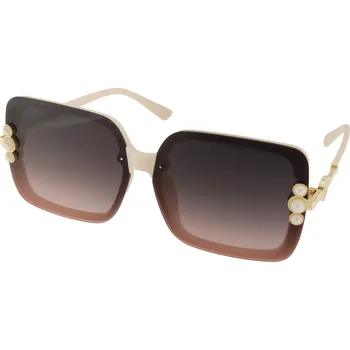 Sluneční brýle Brýle dámské s perličkami krémové barvy s růžovými skly M4317-3