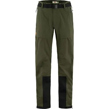 Pánské kalhoty kalhoty turistické pánské FJÄLLRÄVEN Keb Eco-Shell Trousers M, Deep Forest - XL