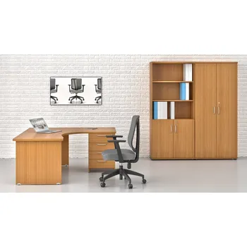 Kancelářská sestava Sestava kancelářského nábytku Visio 9, pravá, buk