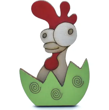 Velikonoční dekorace Pehucraft Dřevěná velikonoční slepička Barva: Zelená