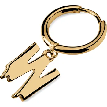 Náušnice Fahrenheit | Náušnice tavená ocel zlaté barvy iniciála W - Otsu