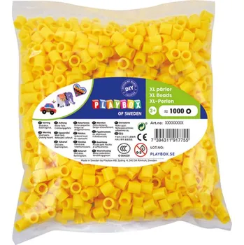 Dětské navlékací korálky Korálky zažehlovací velké- maxi XL 1000 ks - žluté