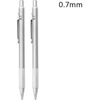 Grafitová tužka Mechanická tužka z nerezové oceli pro umělce a studenty - 2 ks 0.7mm tužky