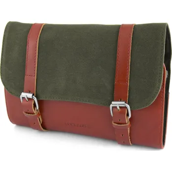 Kosmetická taška Olivově zelená toaletní taška z voskovaného plátna Roll Out Grover - Lucleon