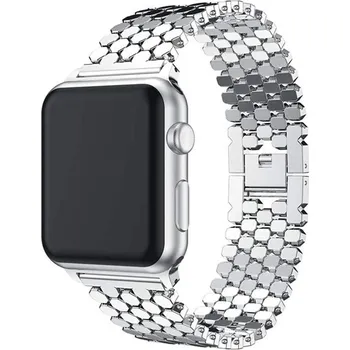 Řemínek na hodinky AW Kovový DOT řemínek pro Apple Watch - Stříbrný Šířka uchycení řemínku: 38/40/41/42mm, Barva: Stříbrný IRAWKD01