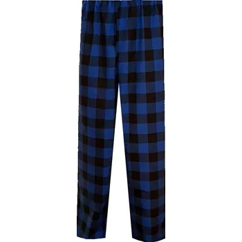 Pánské pyžamo FOLTÝN Pyžamové kalhoty Flanel Foltýn dlouhé modročerná kostka Velikost: XL