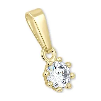 Přívěsek Zlatý přívěsek se zirkonem kulatý 5mm