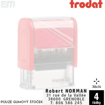 Razítko Trodat Imprint 11 [38x14mm] - pouze gumový štoček