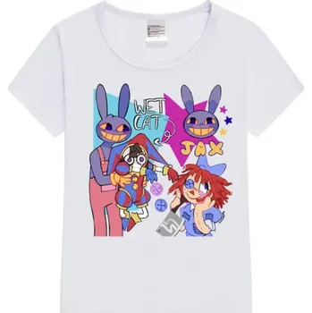 Dětské tričko s krátkým rukávem a potiskem The Amazing Digital Circus Barva: Bílá, Velikost: 4T (90-100)