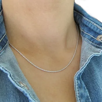 Řetízek Stříbrný řetízek VALIS 1,15mm 2,45g Rhodium 50cm Stříbro 925/1000