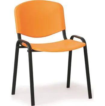 Jednací židle Plastová židle ISO - černé nohy, oranžová
