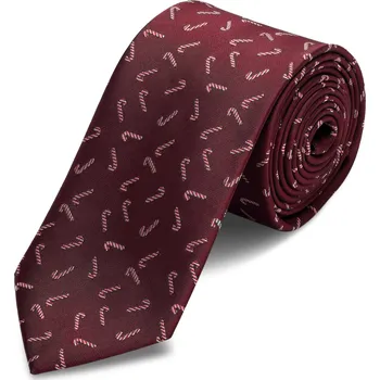 Kravata Vínově červená kravata vánoční cukrátko candy cane - Trendhim
