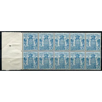 Poštovní známka (1924) MiNr. 77 **, 10-bl - Monako - Národní erb Monaka
