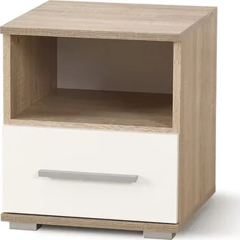 Noční stolek Noční stolek Lima, bílá / dub sonoma