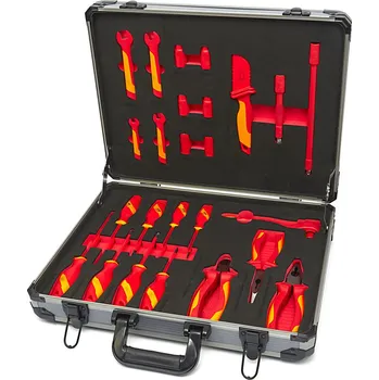 Sada nářadí Profesionální sada nářadí VDE do 1000V, sada 25 dílů, kufr, ráčna, šroubováky, kleště, nůž (TrueTech)
