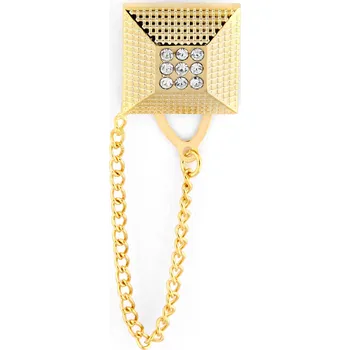 Brož Špendlík do klopy s kamínky ve zlaté barvě - Warren Asher