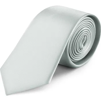 Kravata 8cm saténová kravata stříbrné barvy - Trendhim