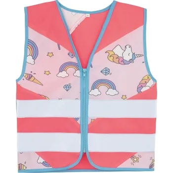 Chlapecká vesta Korntex ACTION Dětská bezpečnostní vesta neon pink/unicorn 5-7 let
