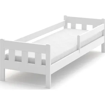 Dětská postel Postel Martin z masivu borovice 180/80 cm - BÍLÁ + rošt ZDARMA