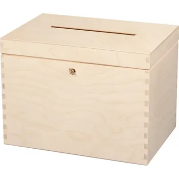 Úložný box Dřevia Dřevěná truhla na dopisy a přání - 29x20x21 cm, přírodní